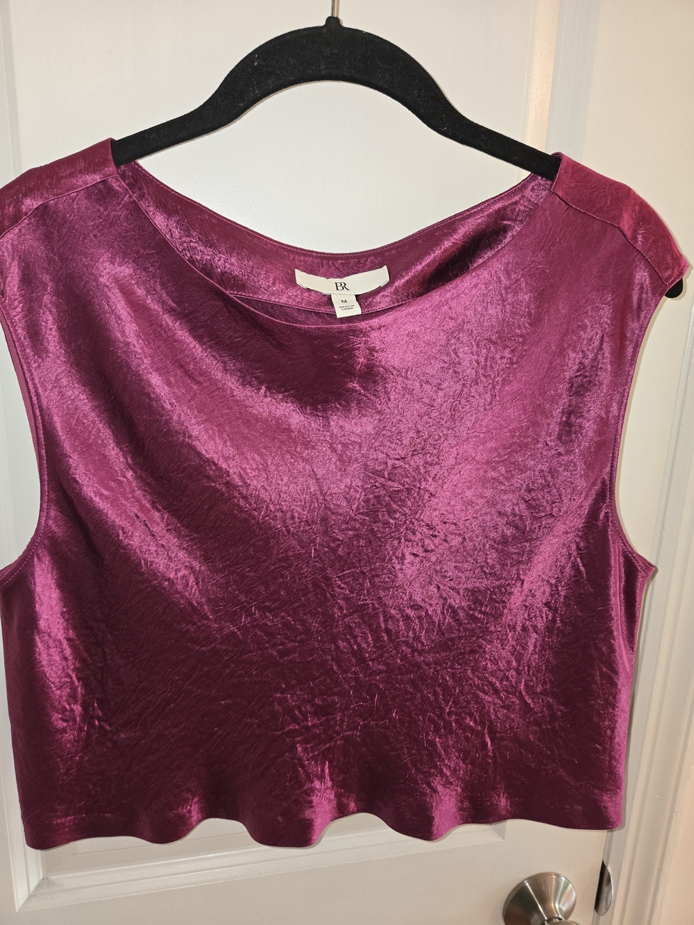 Magenta Satin Sleeveless Top -